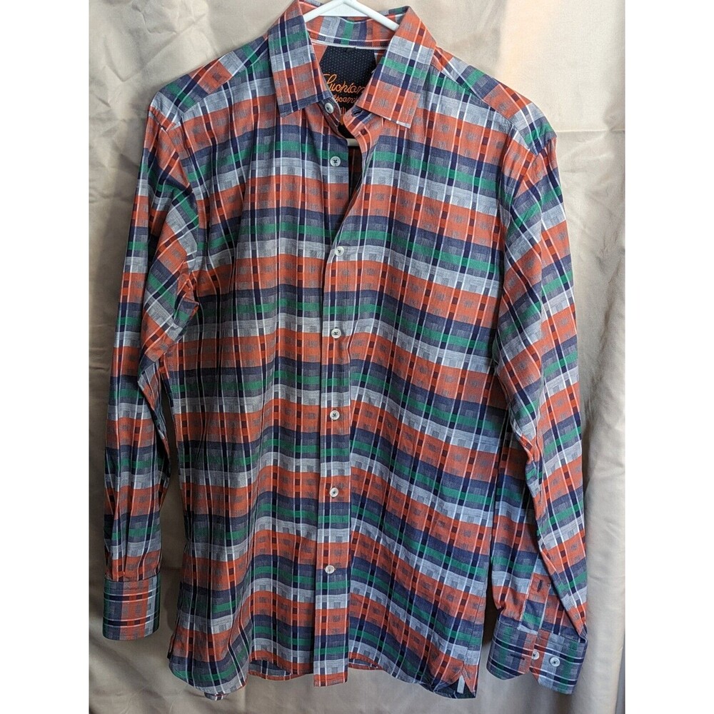 Luchiano Visconti Men's Long Sleeve Button Up Dress Shirt Size M